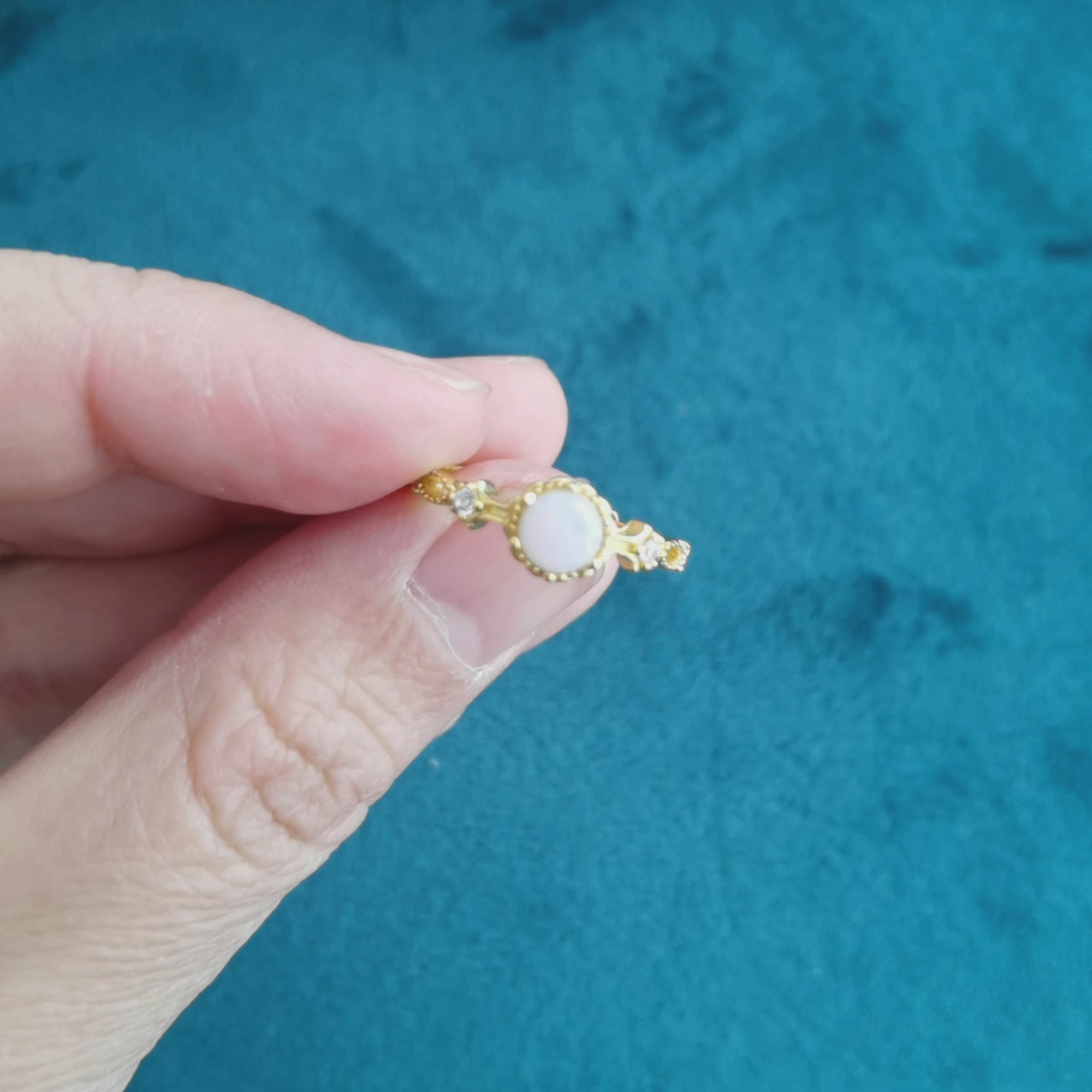 Exquisite Crystal Opal Ring
