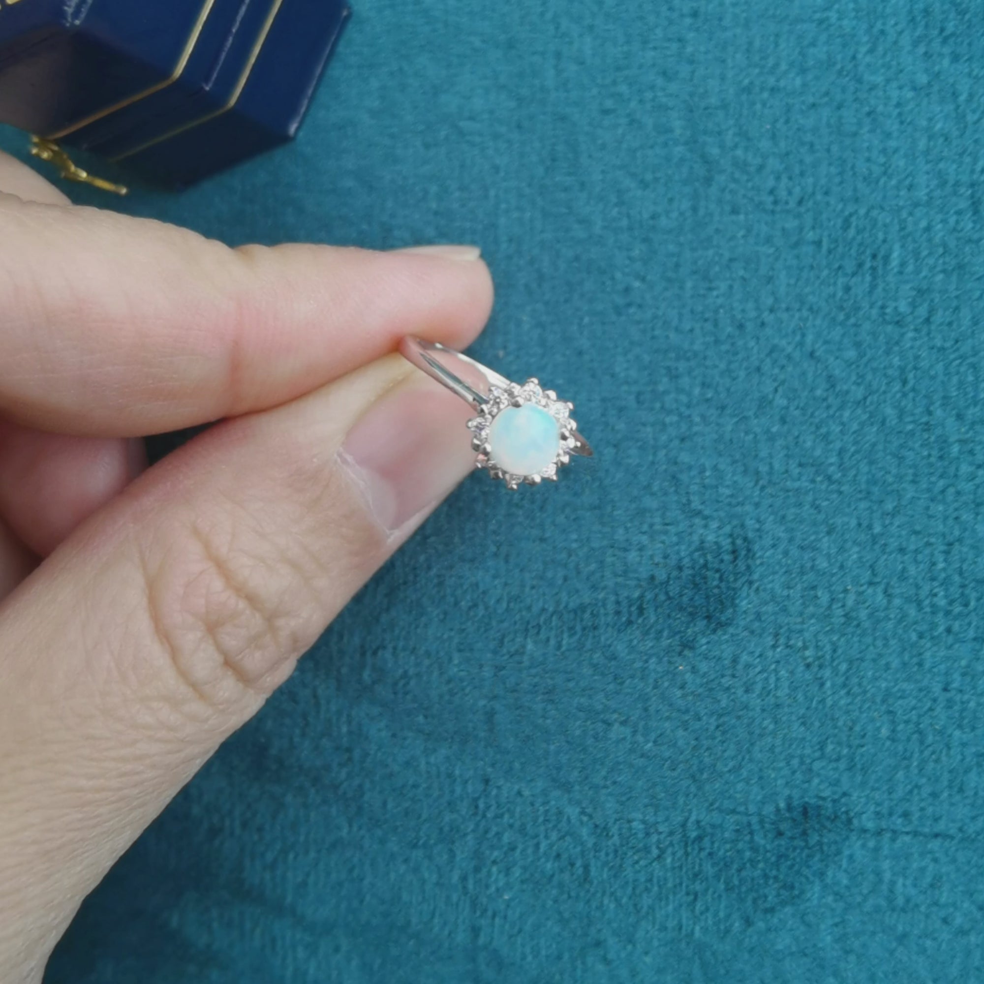 Radiant Crystal Opal Ring