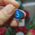 Lightning Blue Opal Pendant 14k Gold