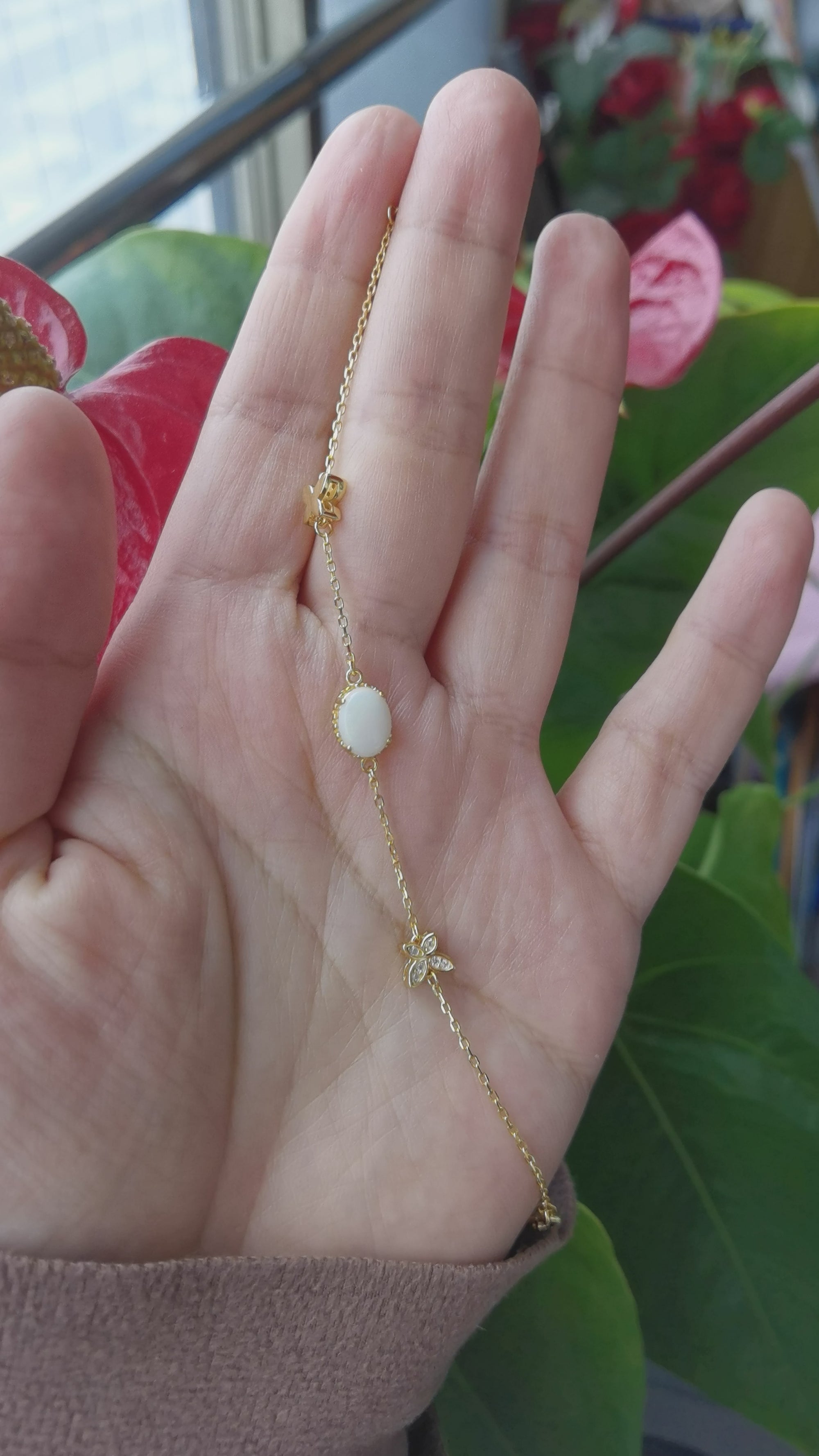 Natural Australian Solid White Opal Bracelet