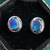 Natural Australian Oval Opal Earring Studs 6x8mm-Vsabel Jewellery