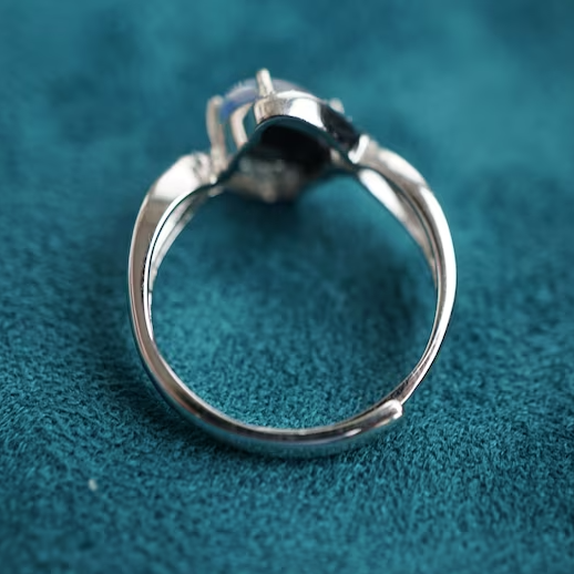Natural Australian Opal Ring In Sterling Silver 6x8mm-Vsabel Jewellery