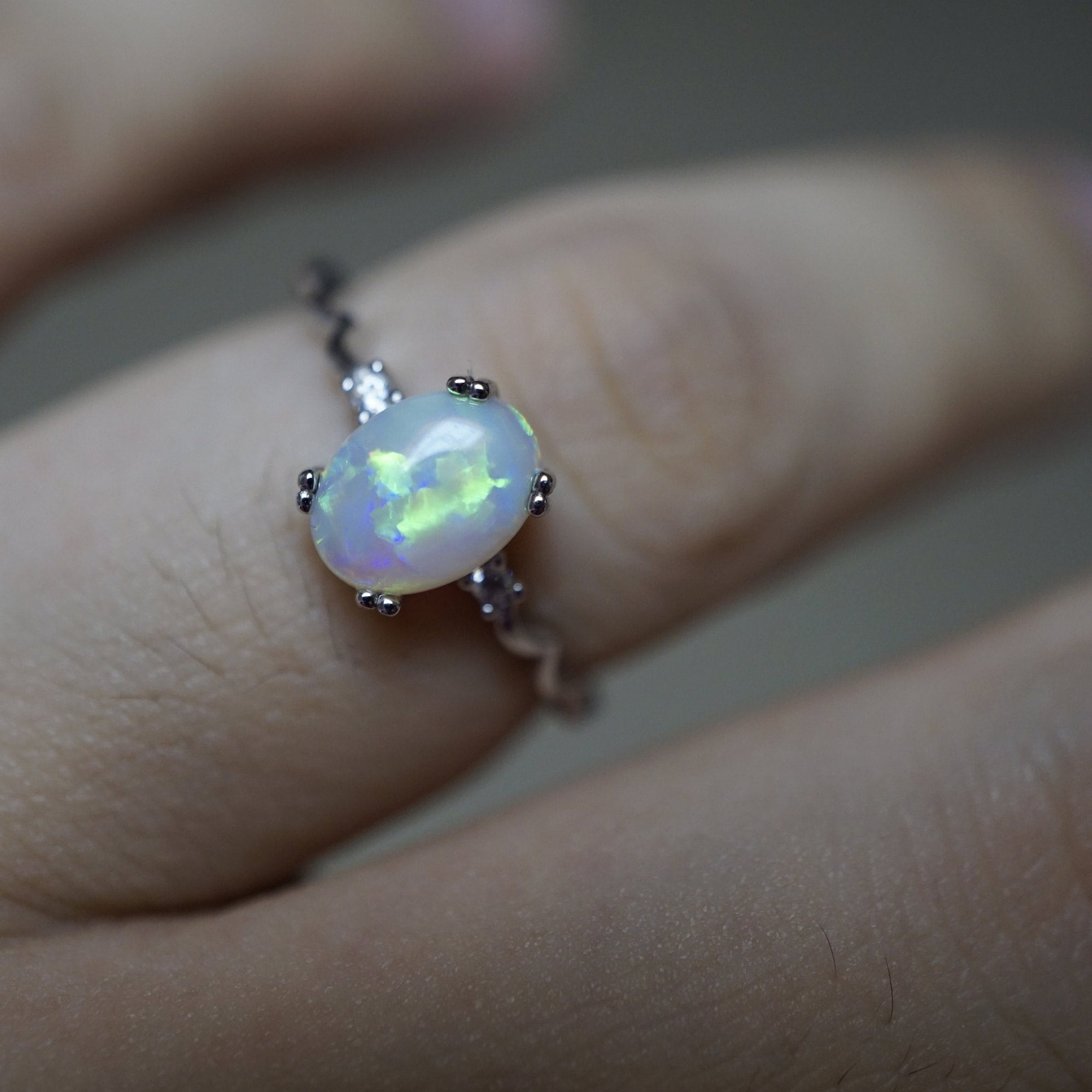 Stunning Australian Crystal Opal Ring-Vsabel Jewellery