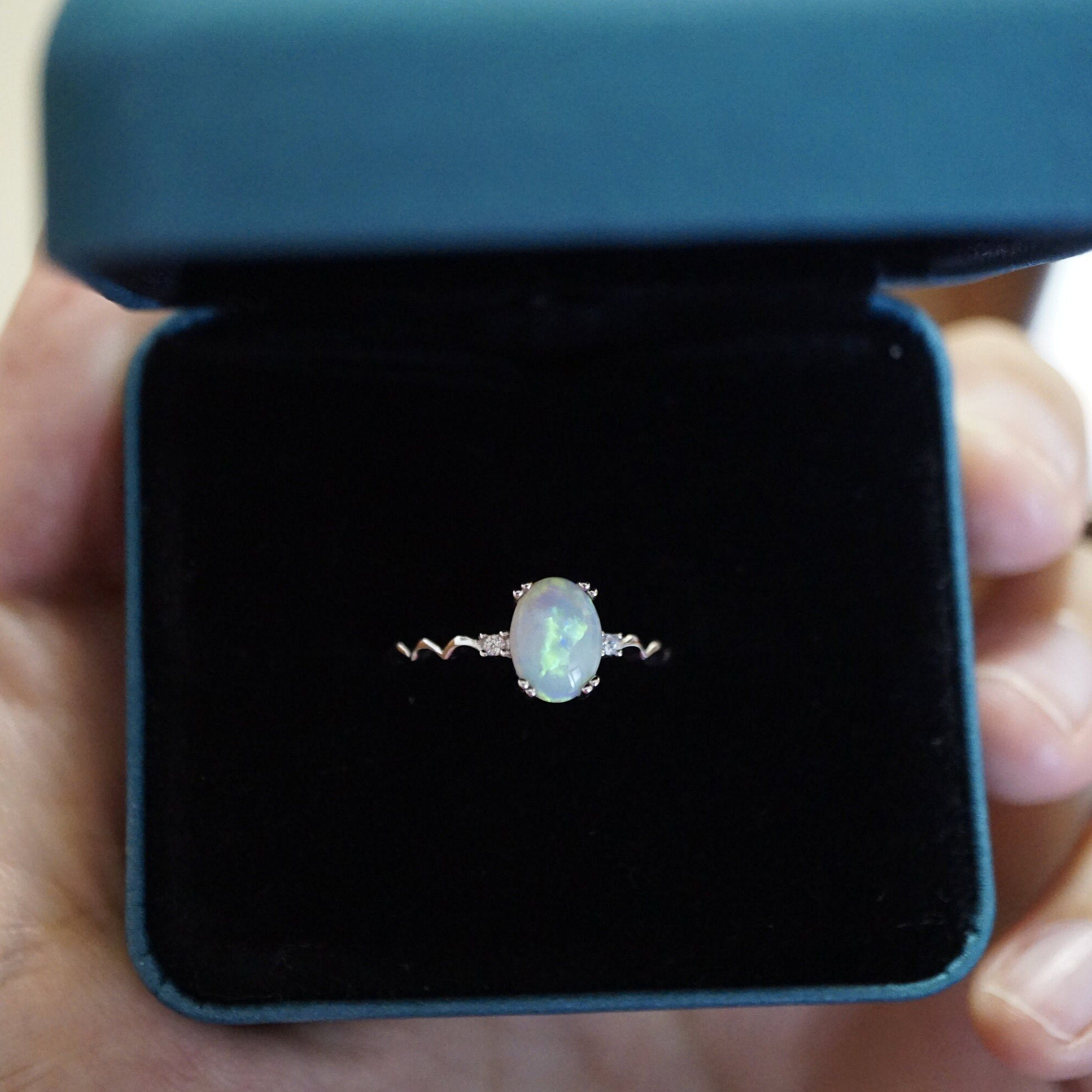 Stunning Australian Crystal Opal Ring-Vsabel Jewellery