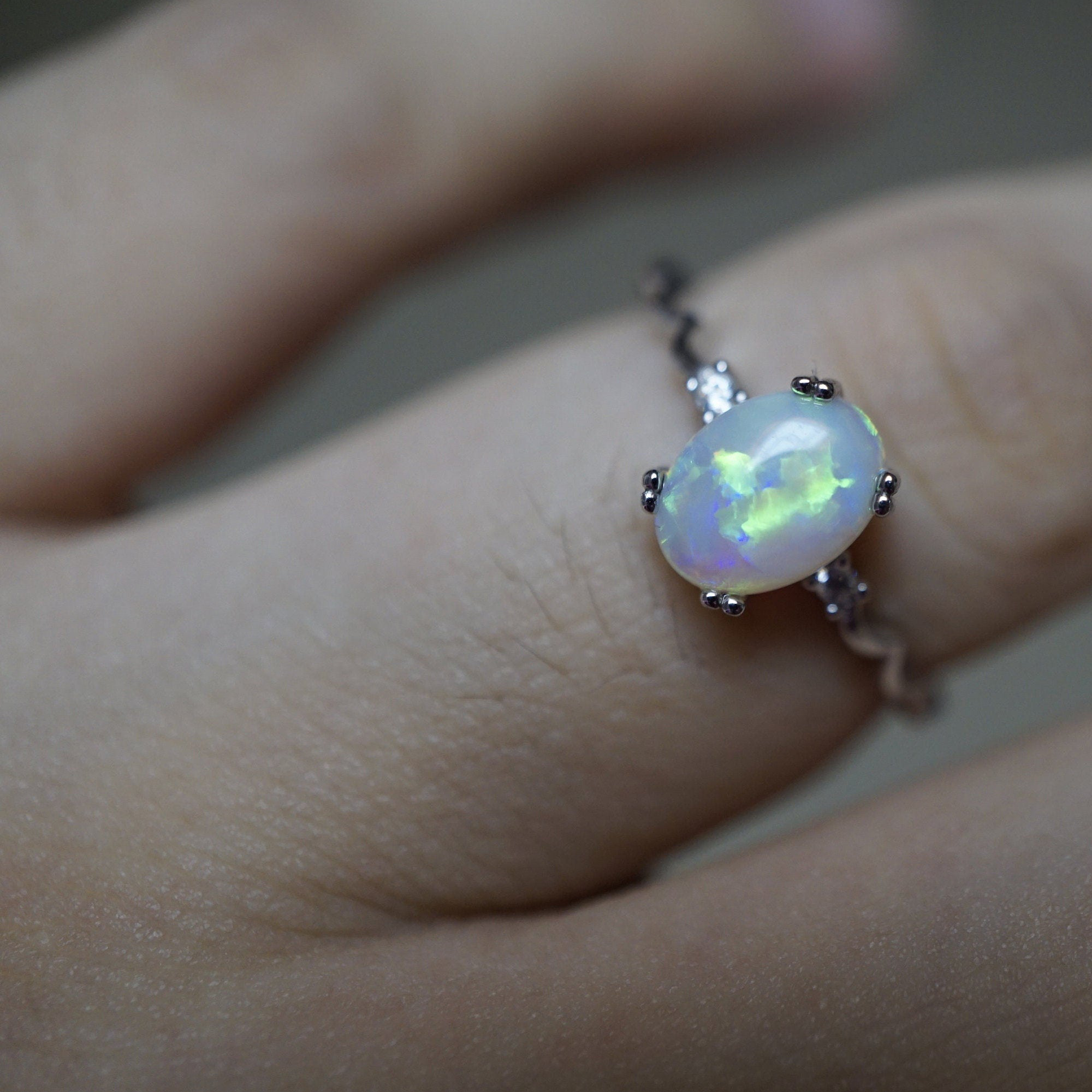 Stunning Australian Crystal Opal Ring-Vsabel Jewellery