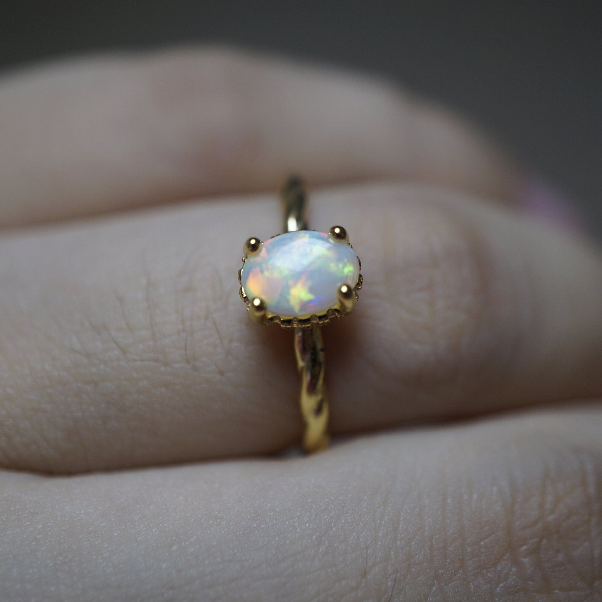 Elegant Australian Crystal Opal Ring-Vsabel Jewellery