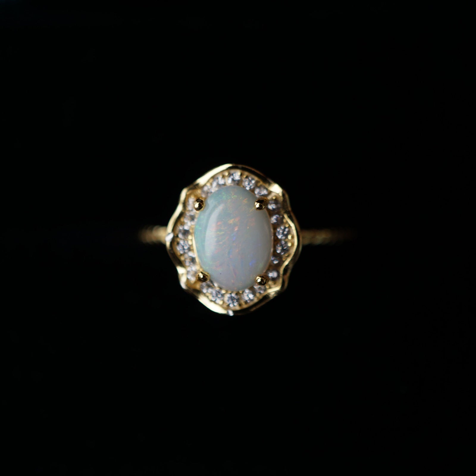 Exquisite Australian Crystal Opal Ring-Vsabel Jewellery