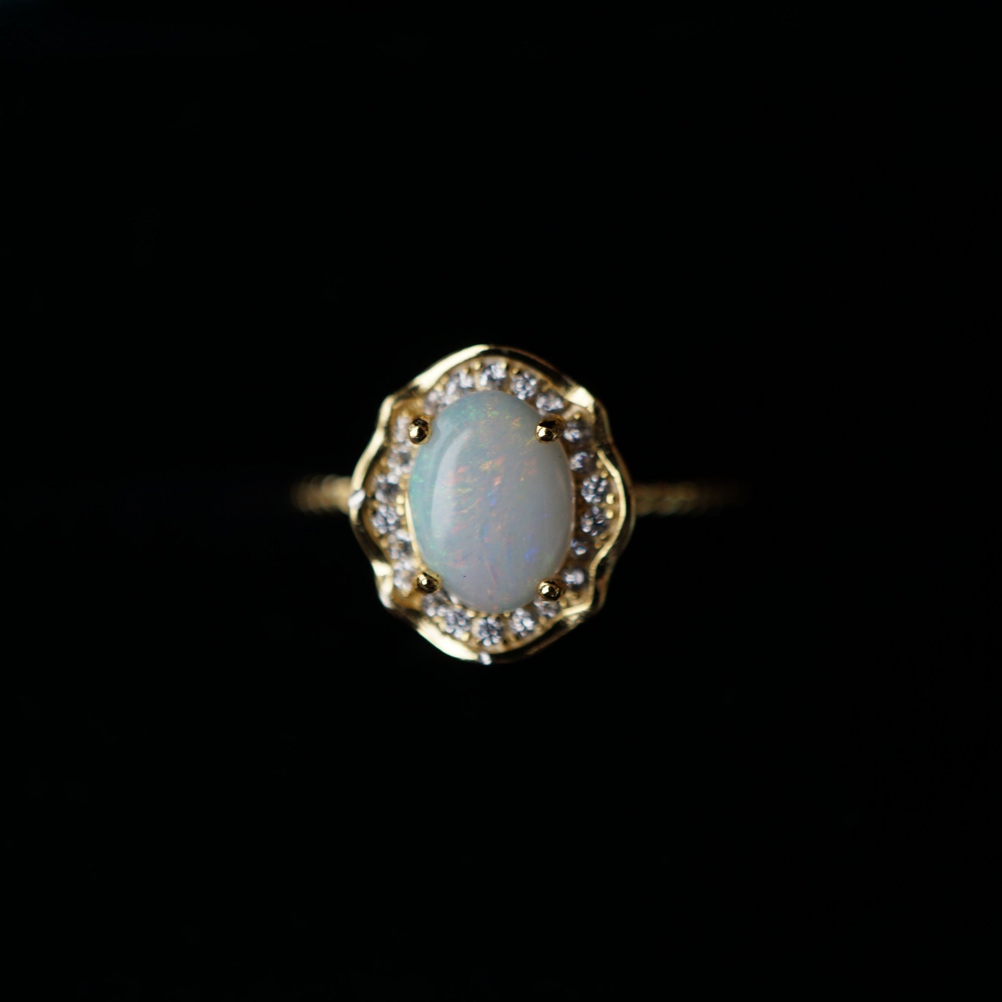 Exquisite Australian Crystal Opal Ring-Vsabel Jewellery
