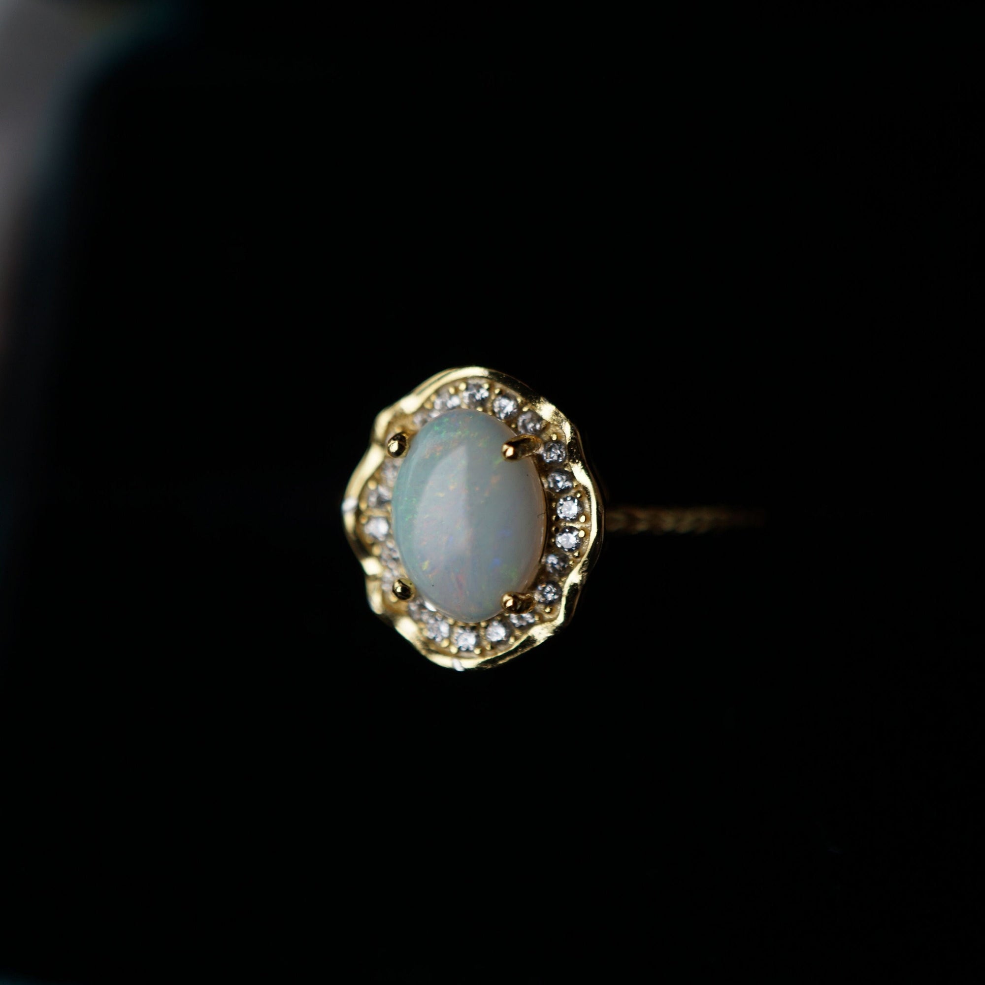 Exquisite Australian Crystal Opal Ring-Vsabel Jewellery