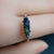 Dainty rainbow australian boulder opal ring in 925 silver-Vsabel Jewellery