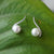 Wave 925 Silver small light luxury freshwater pearl earrings-Vsabel Jewellery