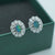Silver Vintage style opal earring studs, halo opal earrings, dainty opal studs, bridal opal studs, australian opal earrings-Vsabel Jewellery