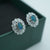 Silver Vintage style opal earring studs, halo opal earrings, dainty opal studs, bridal opal studs, australian opal earrings-Vsabel Jewellery