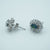 Silver Vintage style opal earring studs, halo opal earrings, dainty opal studs, bridal opal studs, australian opal earrings-Vsabel Jewellery