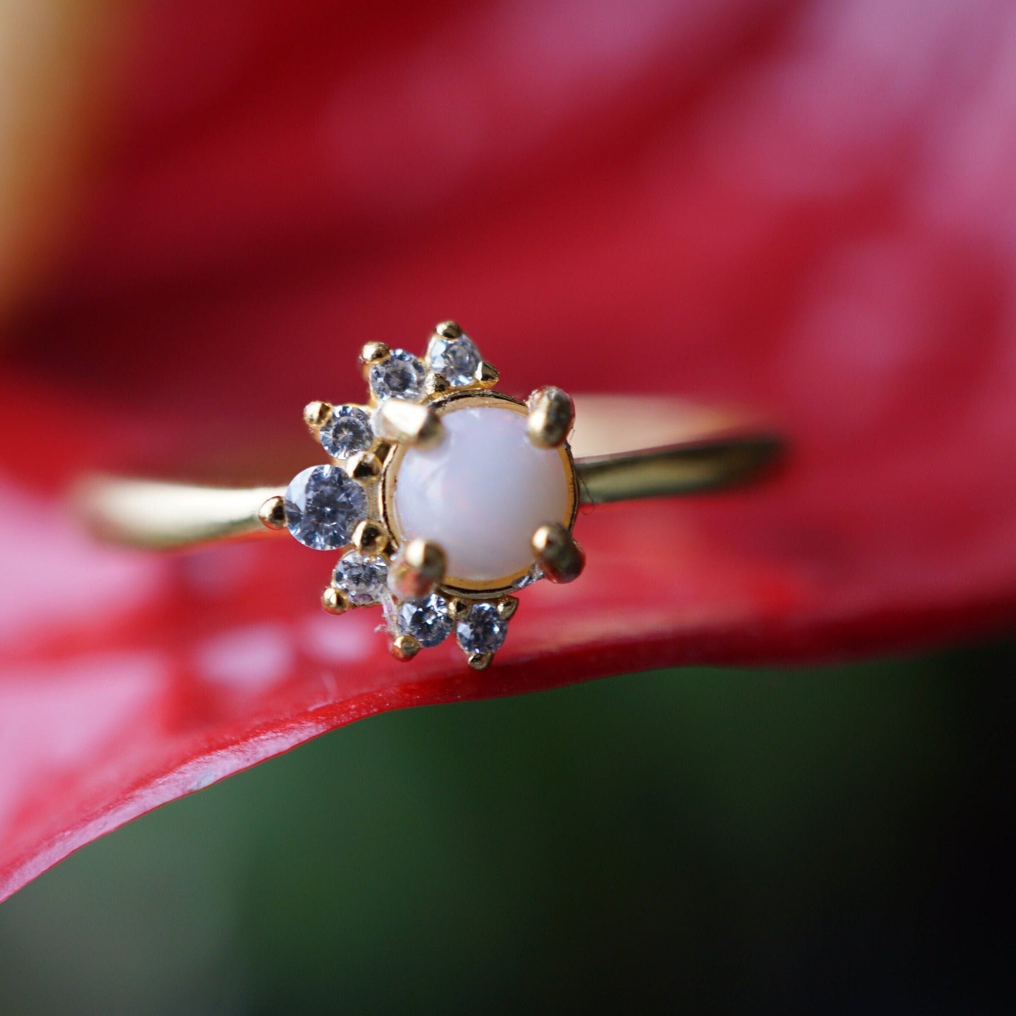 Designer White Opal Ring - Exquisite Craftsmanship