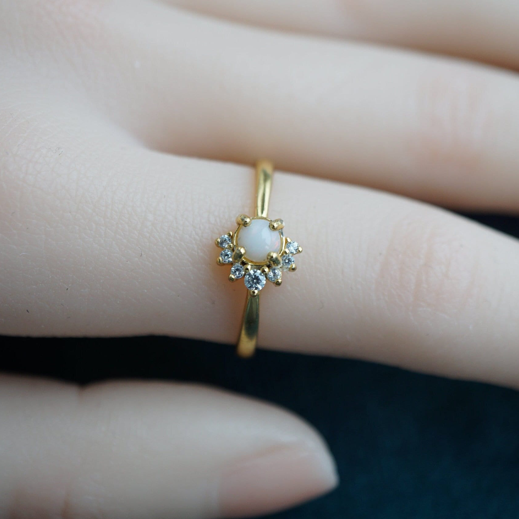 Designer White Opal Ring - Exquisite Craftsmanship