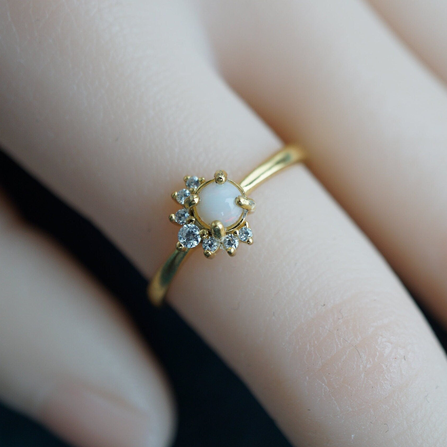 Designer White Opal Ring - Exquisite Craftsmanship
