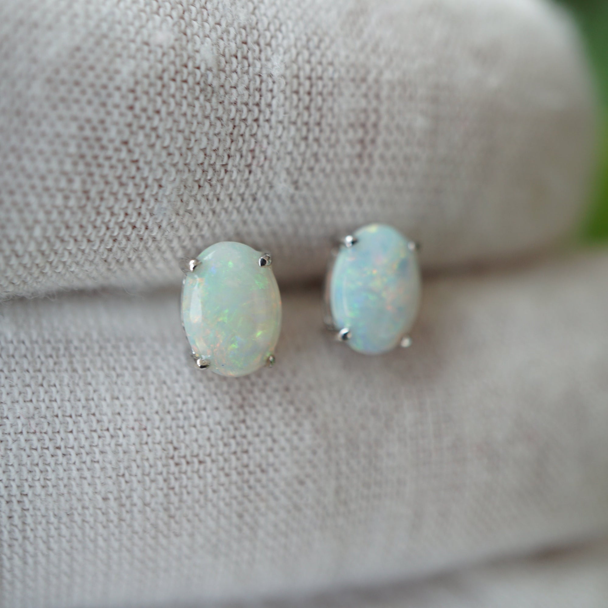 Exquisite 18k Opal Earring Studs - Wedding Jewelry-Vsabel Jewellery