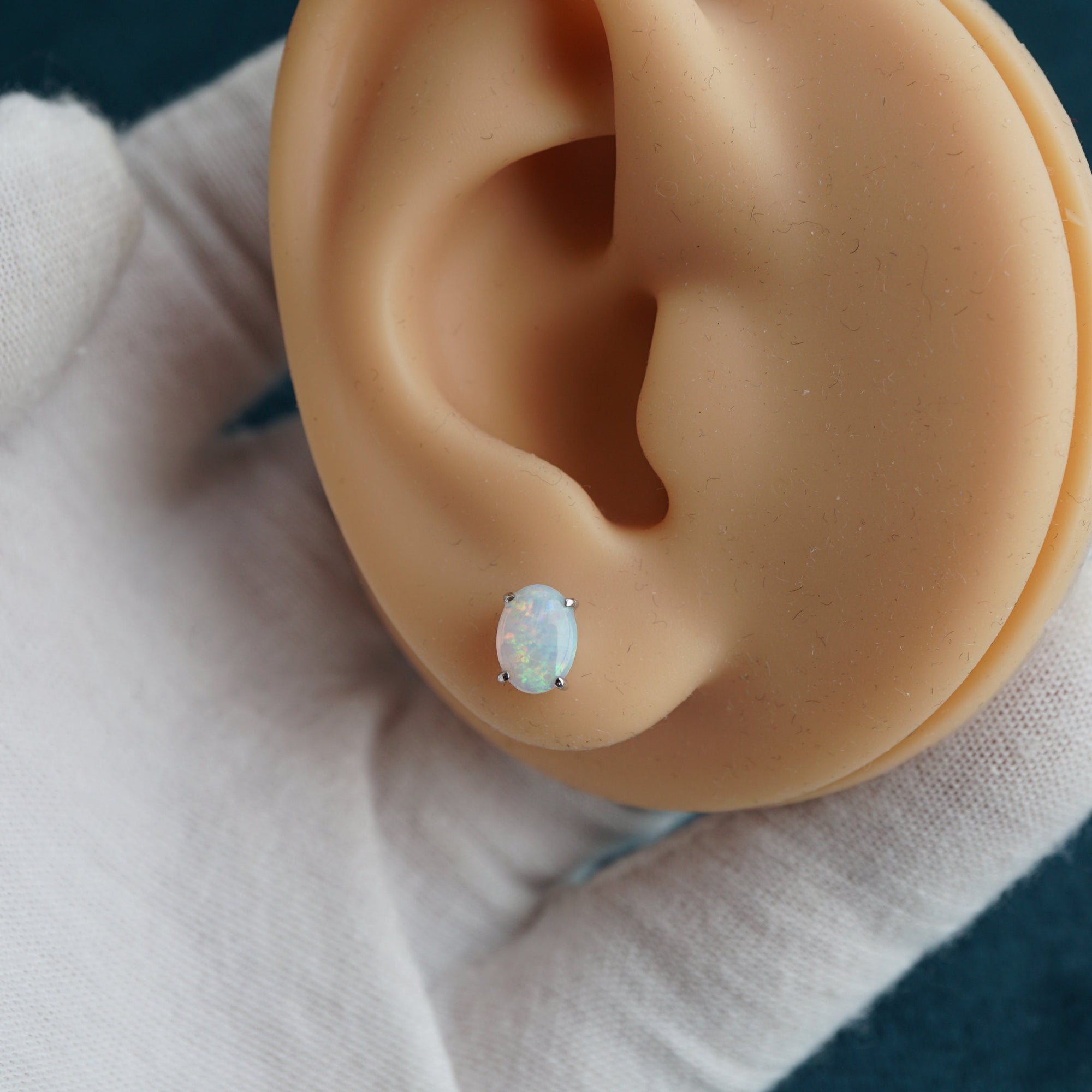 Exquisite 18k Opal Earring Studs - Wedding Jewelry-Vsabel Jewellery
