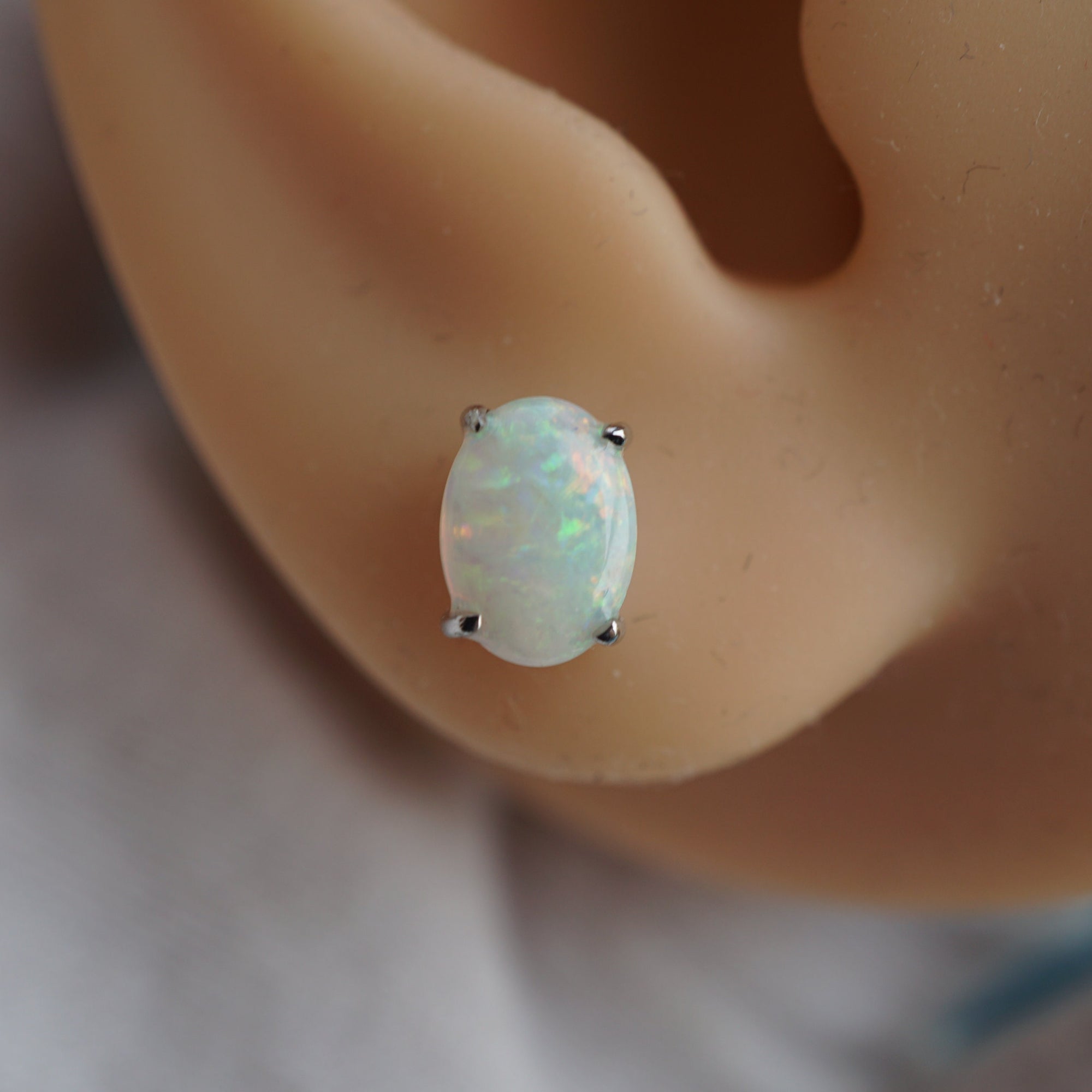 Exquisite 18k Opal Earring Studs - Wedding Jewelry-Vsabel Jewellery