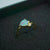 Rainbow handmade australian boulder doublet opal ring 18k gold plated in 925 sterling silver, birthstone ring, australian opal ring-Vsabel Jewellery
