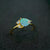 Rainbow handmade australian boulder doublet opal ring 18k gold plated in 925 sterling silver, birthstone ring, australian opal ring-Vsabel Jewellery