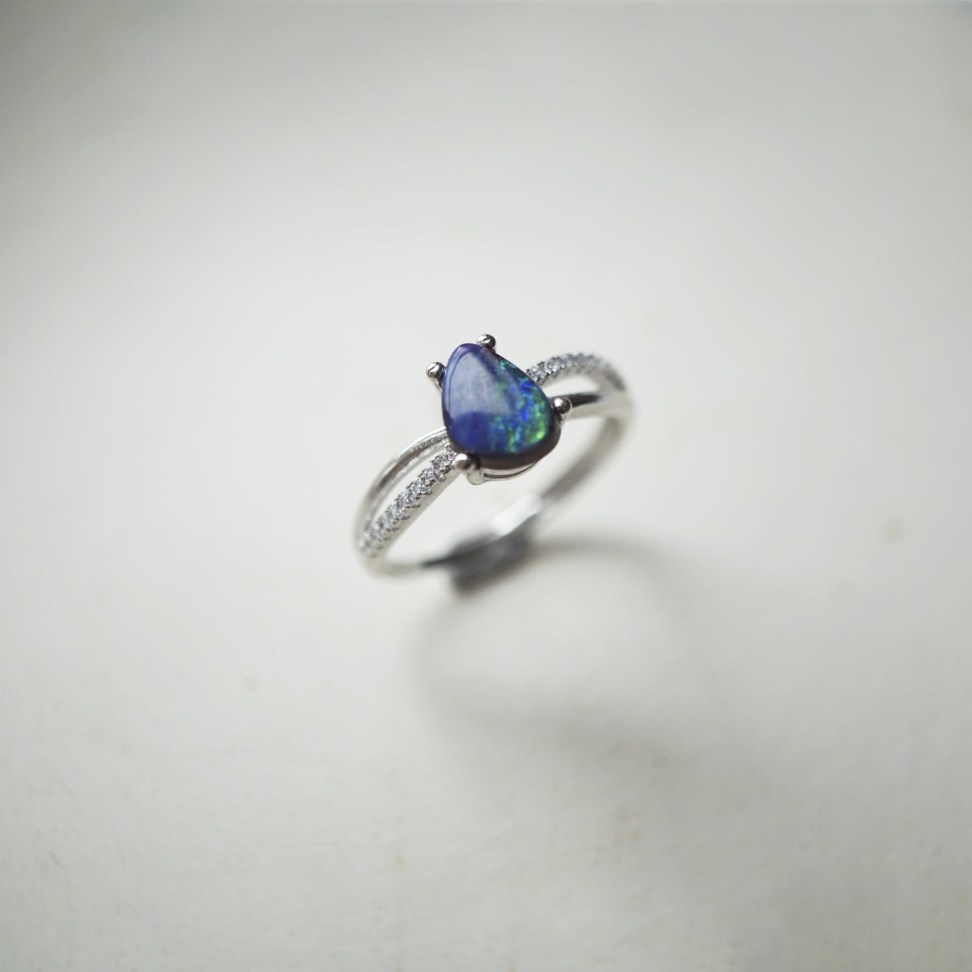Dainty handmade australian boulder opal ring, october birthstone opal ring, october birthstone, gift for her, gemstone ring, one of kind 4-Vsabel Jewellery