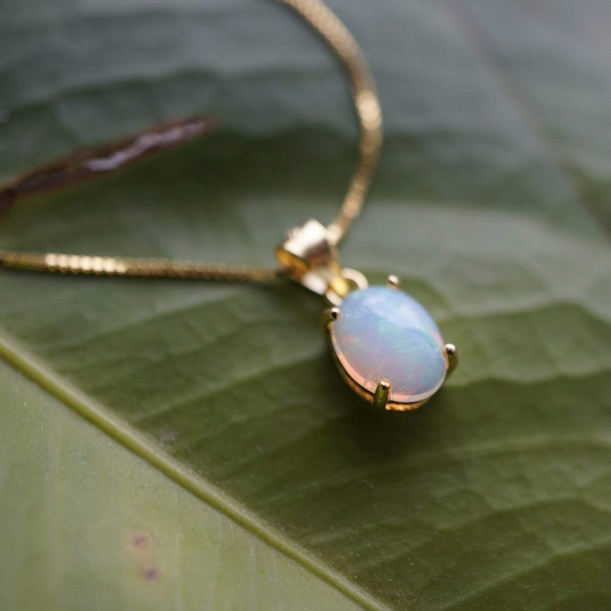 New genuine ethiopian opal necklace, beautiful opal pendant, october birthstone, opal jewelry, opal pendant, dainty necklace, best gradution-Vsabel Jewellery
