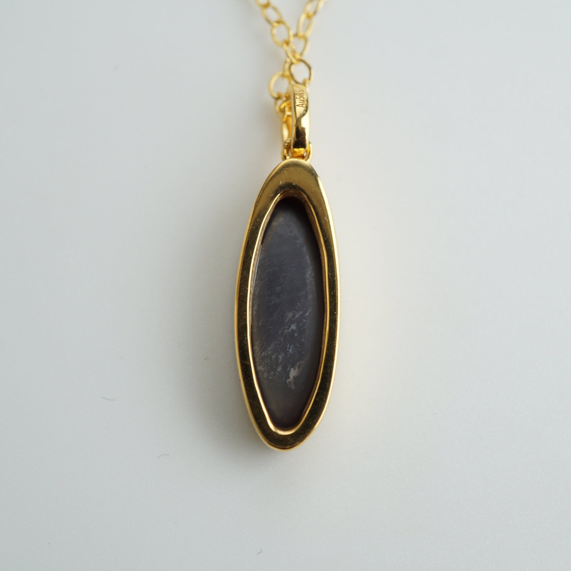 Rainbow Aura solid australian black opal necklace 14k solid gold, genuine black australian opal necklace, black opal, gift for her birthday-Vsabel Jewellery