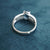 Natural Blue Topaz Ring with Cubic Zirconias