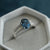 Natural Blue Topaz Ring with Cubic Zirconias