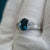 Natural Blue Topaz Ring with Cubic Zirconias