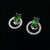 Chrome Diopside Earrings with Cubic Zirconias