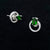 Chrome Diopside Earrings with Cubic Zirconias