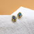 New triplet opal oval earrings, opal minimalist studs, gold earrings, dainty earrings, small stud earrings, stud earrings-Vsabel Jewellery