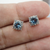London Blue Topaz Studs, Genuine 925 Silver Dainty Gemstone Earrings