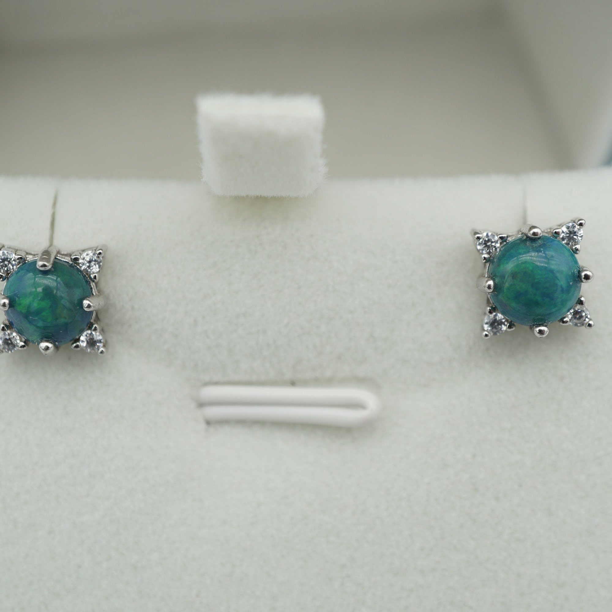 Simple black ethiopian opal earring studs, genuine opal earring studs, round 925 silver opal studs, simple opal studs, opal earrings gift-Vsabel Jewellery