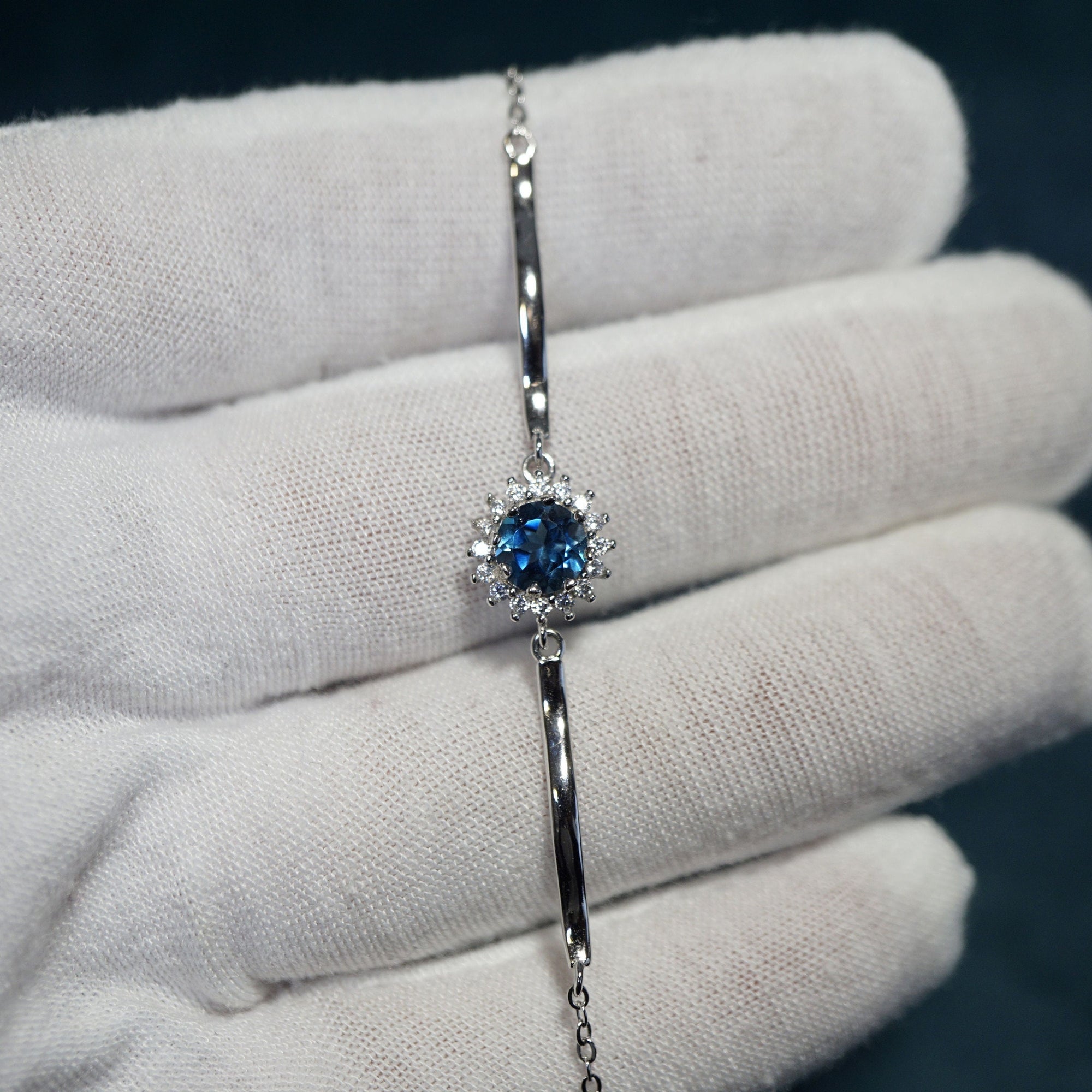 Natural London Blue Topaz Bracelet
