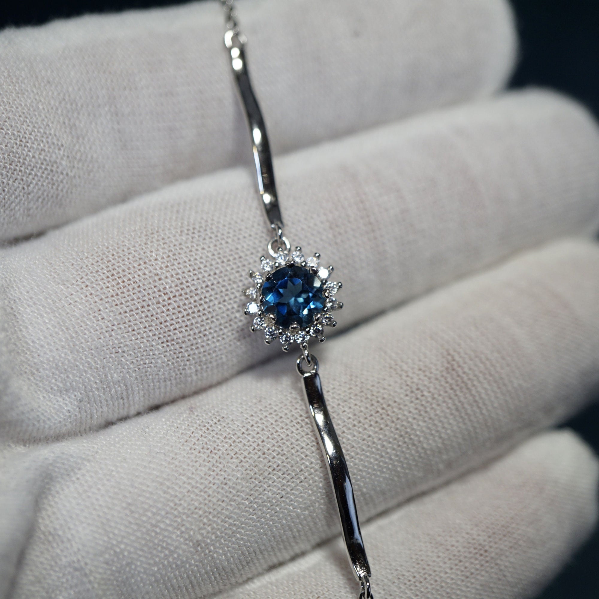 Natural London Blue Topaz Bracelet