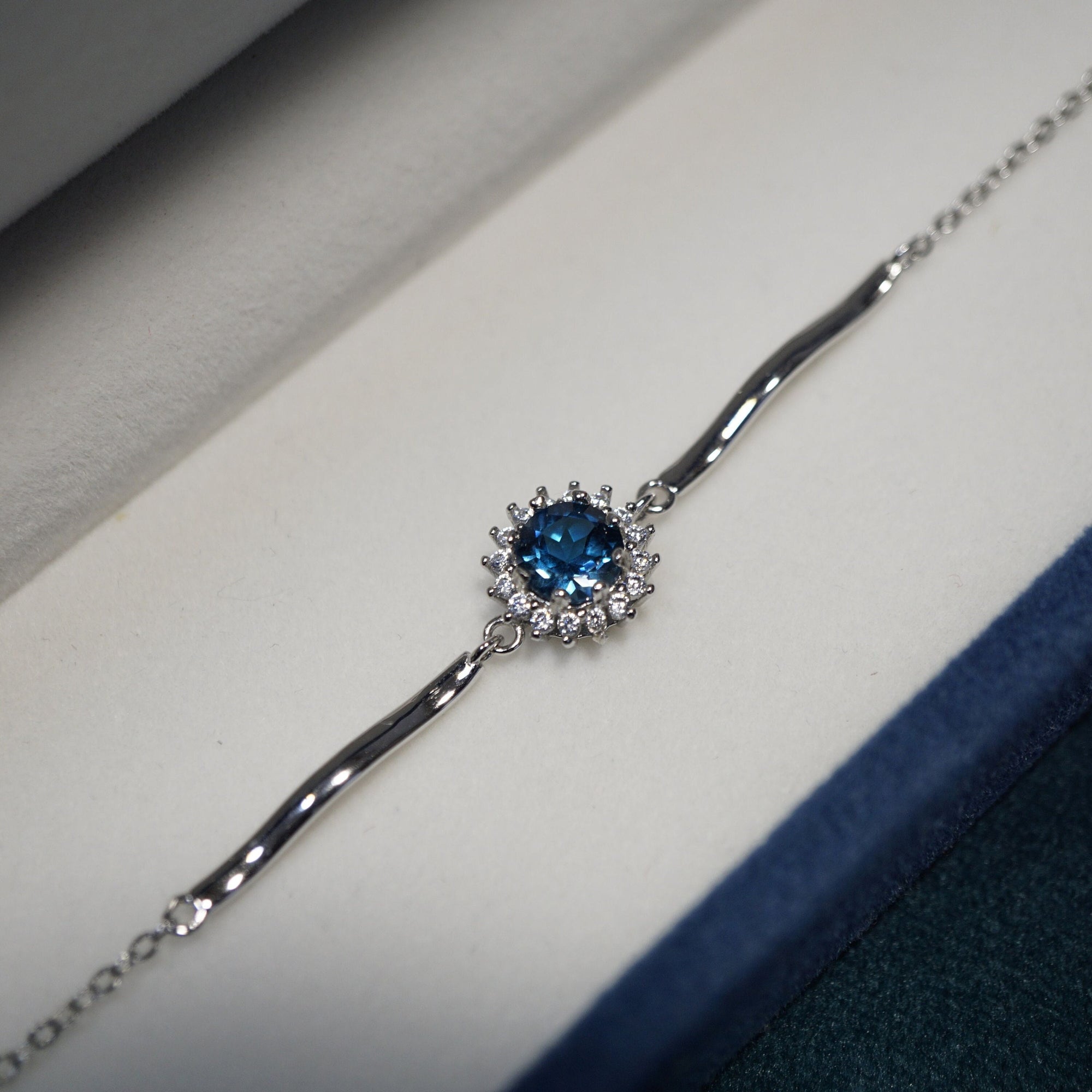 Natural London Blue Topaz Bracelet