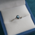 Blue Topaz Ring in 925 Silver, Dainty Gemstone with CZ Accents