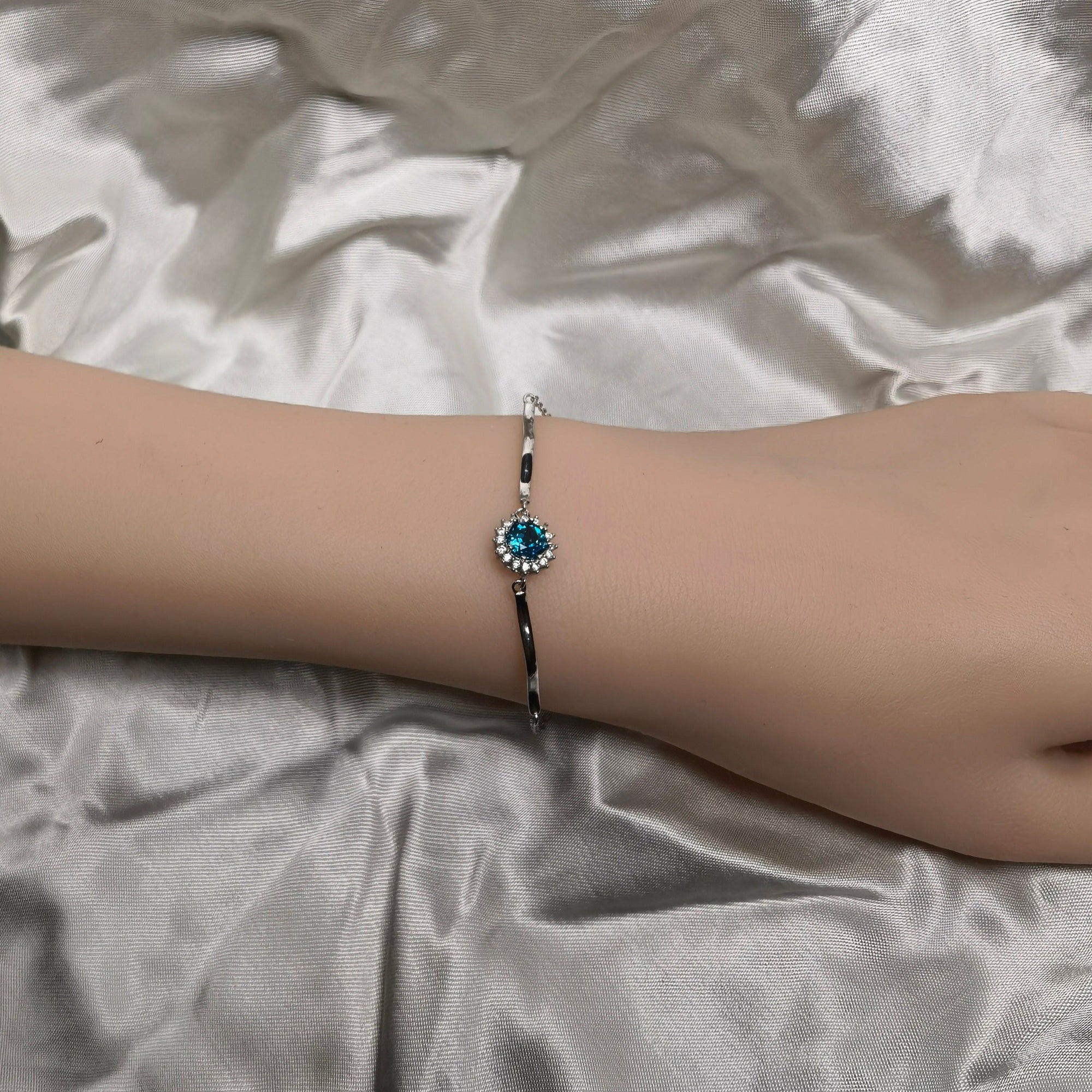 Natural London Blue Topaz Bracelet