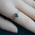 Blue Topaz Ring in 925 Silver, Dainty Gemstone with CZ Accents