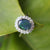 Genuine Australian Blue Opal Ring - Sterling Silver, 7x9mm-Vsabel Jewellery