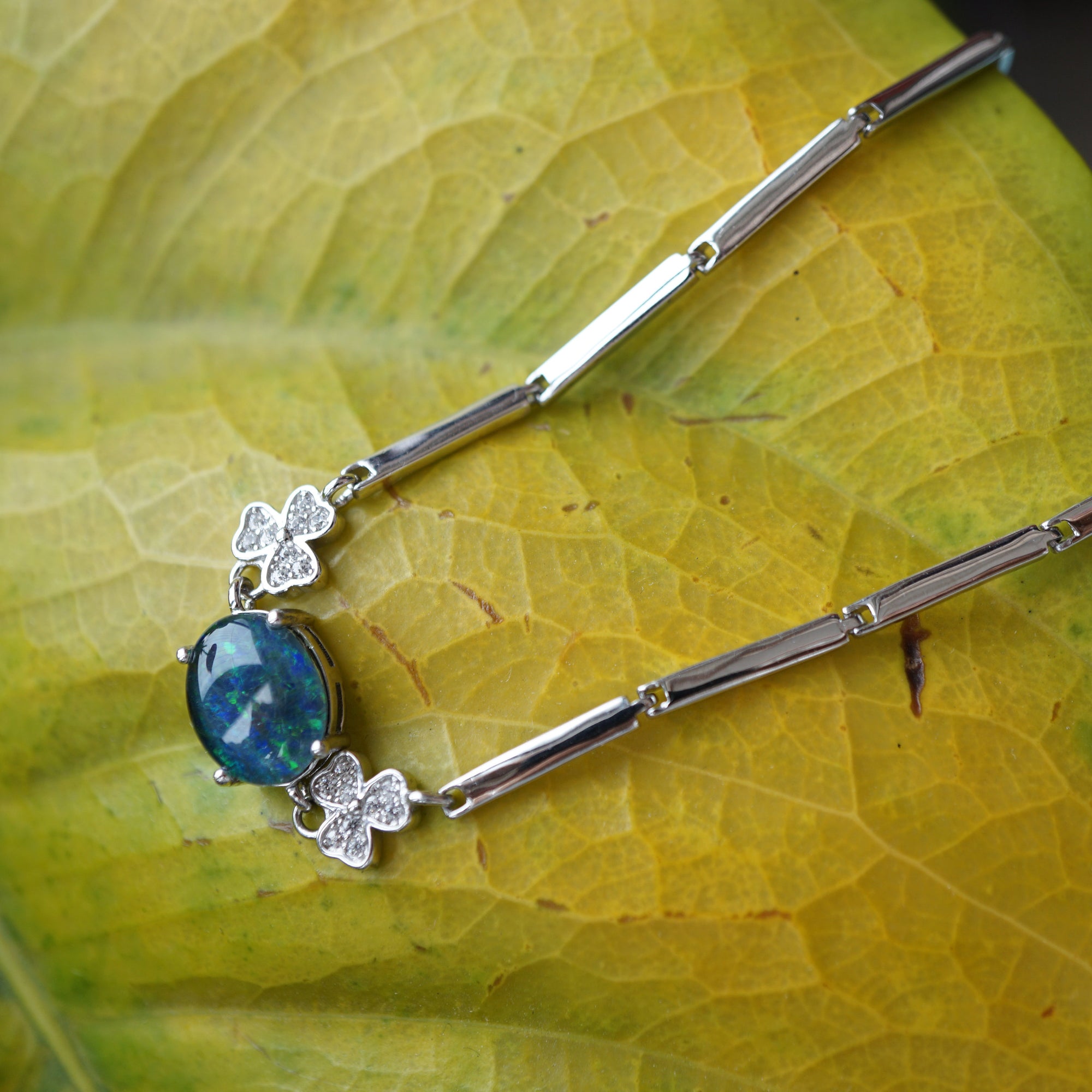 Stunning silver natural australian opal bracelet, 10x8 opal bracelet, rainbown opal bracelet-Vsabel Jewellery