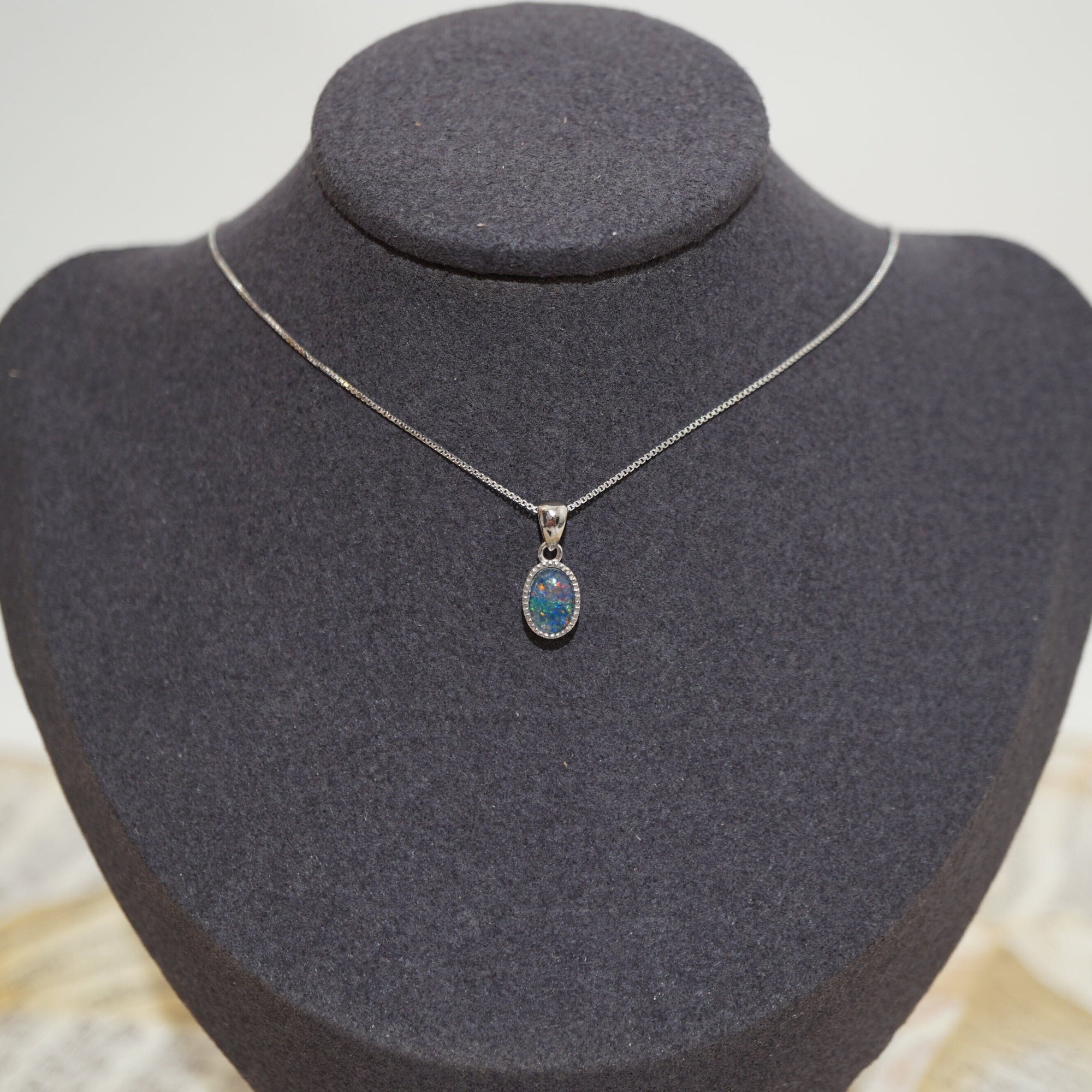 Everyday Opal Jewelry Set - necklace & earrings-Vsabel Jewellery