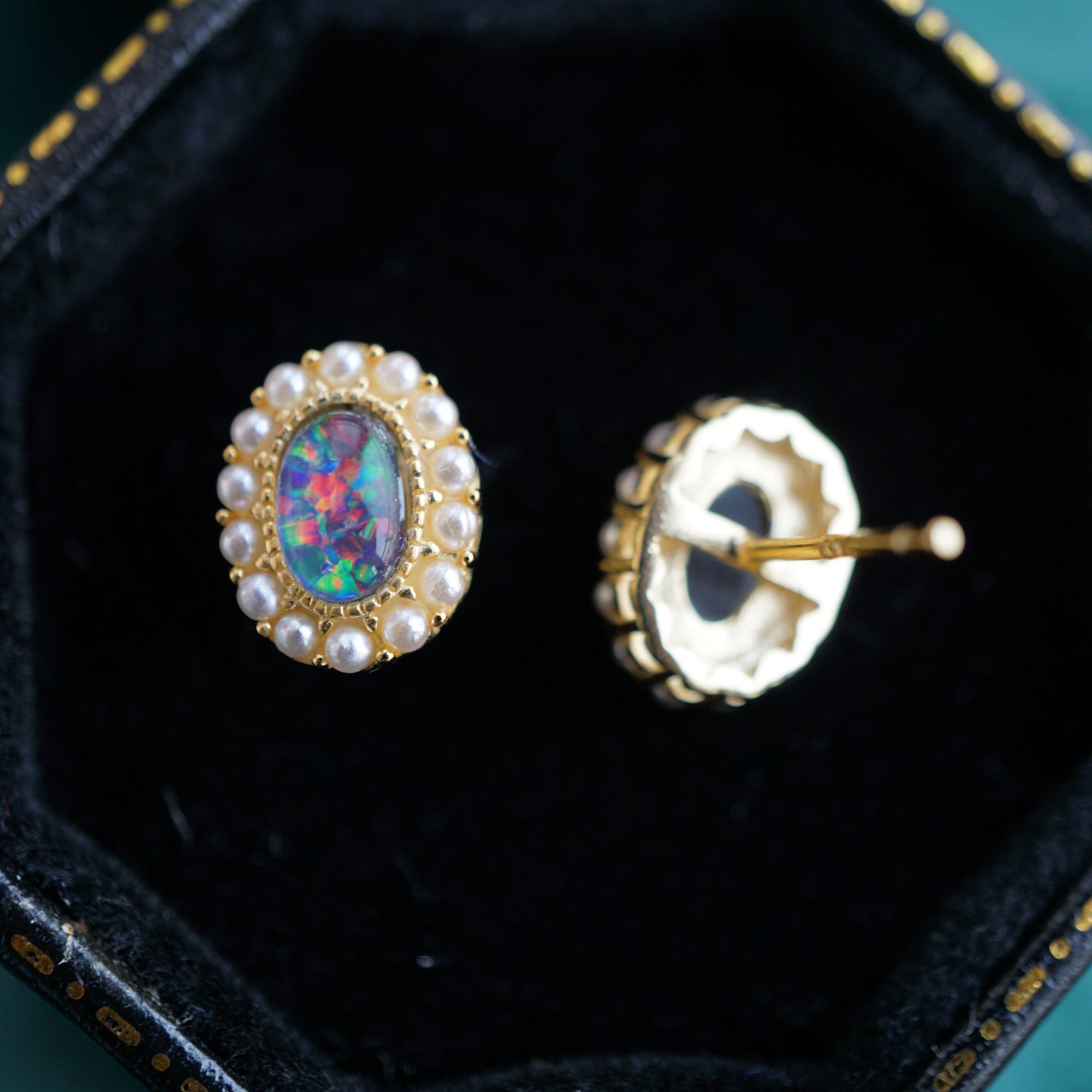 Opal Triplet Set: Vintage Pearl Style, Necklace & Earrings-Vsabel Jewellery