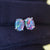 Elegant 18k White Gold Opal Earring Studs - Natural Australian Triplet Opal-Vsabel Jewellery