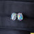 Elegant 18k White Gold Opal Earring Studs - Natural Australian Triplet Opal-Vsabel Jewellery
