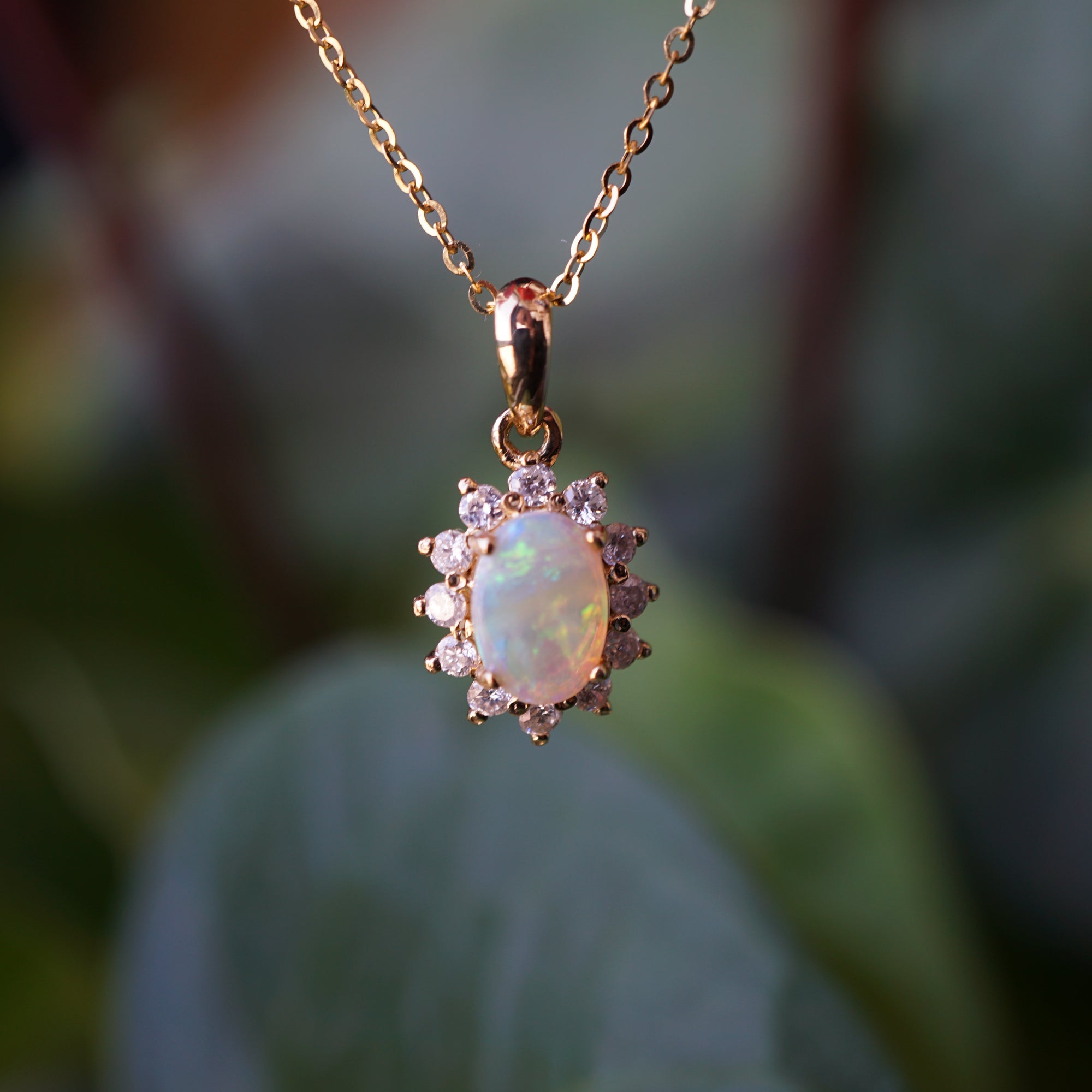 18k solid gold genuine australian solid opal necklace, dainty opal jewellery, crystal opal necklace, october birthstone, bridesmaid-Vsabel Jewellery